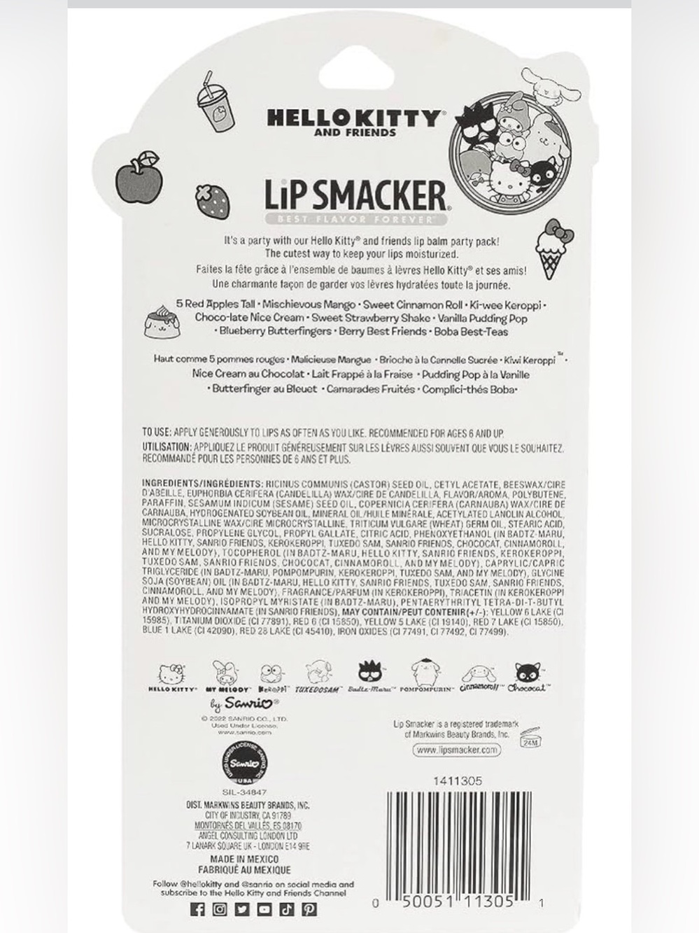Lip Smackers Sanrio Hello Kitty & Friends Pack - 10 Moisturizing Lip Balms, - Picture 4 of 4